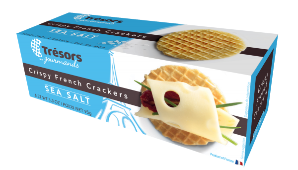TRÉSORS GOURMANDS Knusprige französische Meersalz Cracker 95g